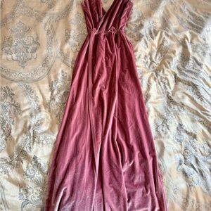 Elegant Pink Velvet Gown